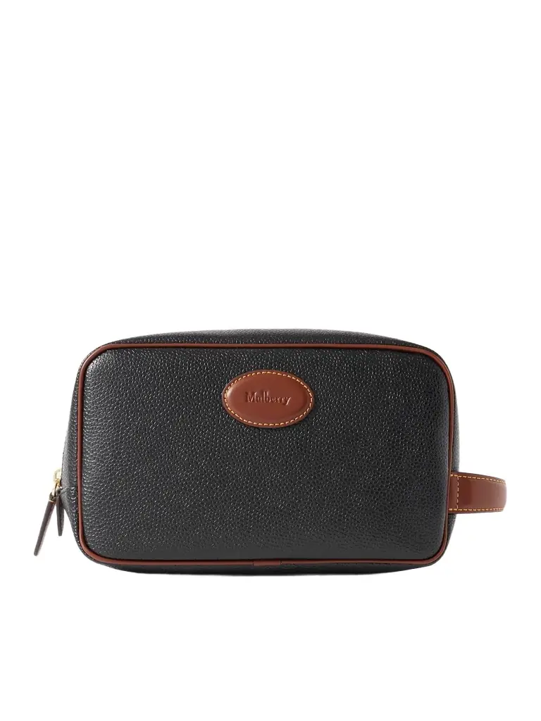 Mulberry Leather-Trimmed BioVeg Scotchgrain Wash Bag - Men