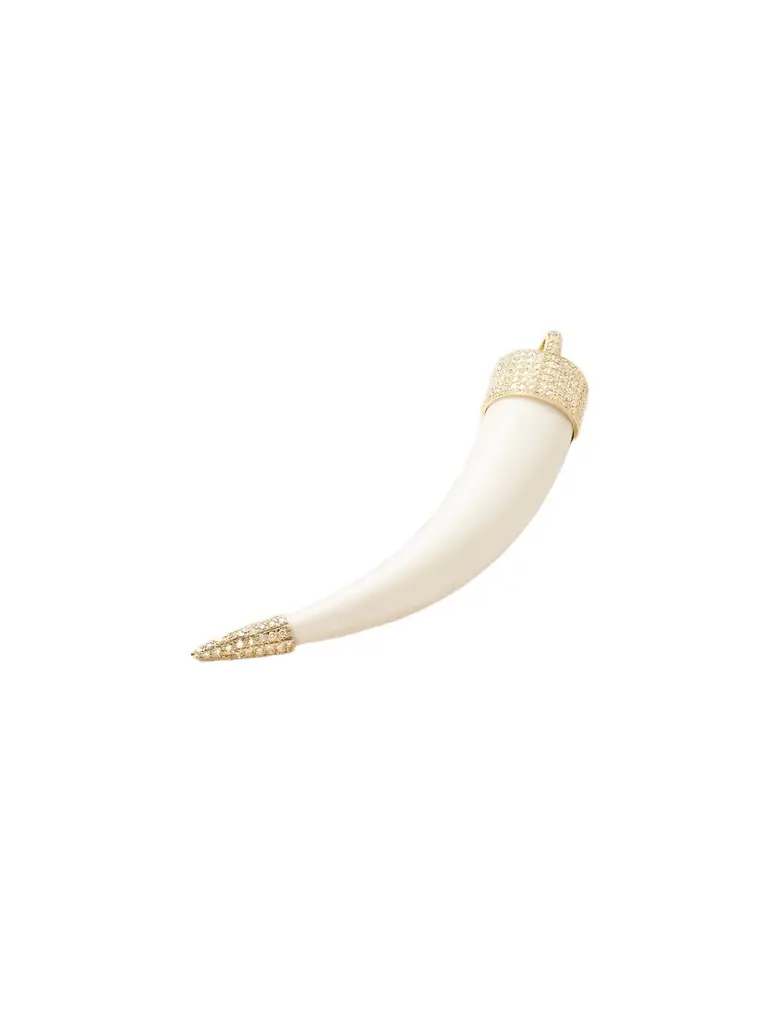 Jacquie Aiche 14-karat Gold, Diamond And Bone Pendant