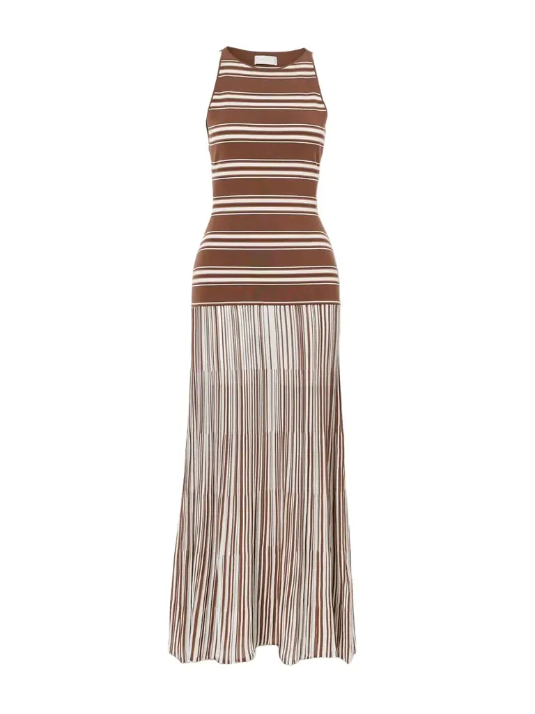 Faithfull Tore Striped Ribbed Stretch-cotton Jersey Maxi Dress