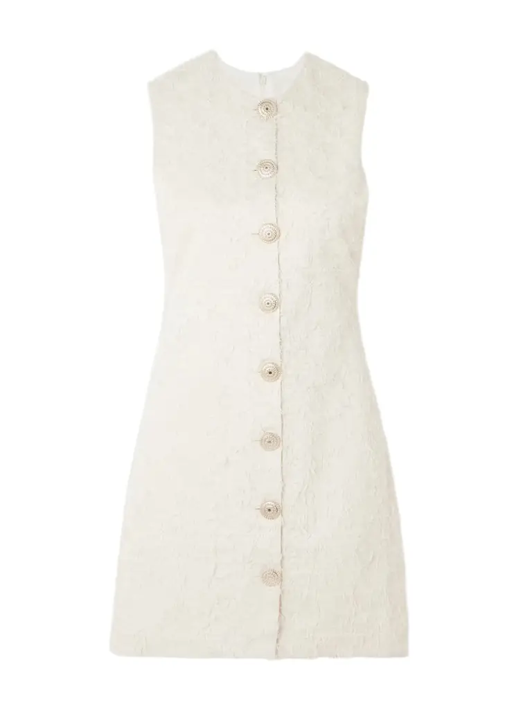 DESTREE Camille Frayed Organic Cotton-twill Mini Dress