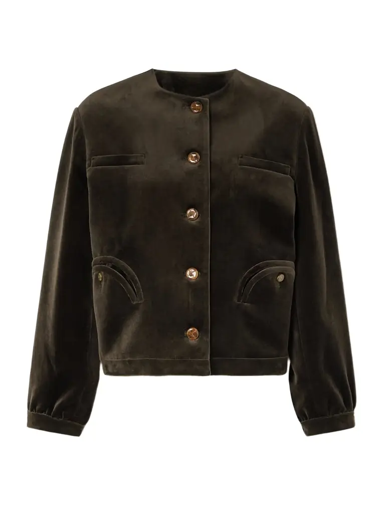 Blazé Milano Jealousy Gliss Bolero Cotton-velvet Jacket