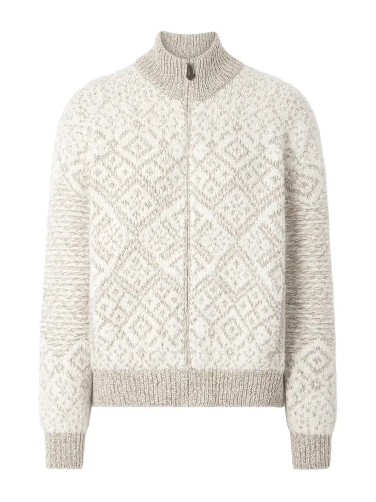 Loro Piana Jacquard-knit Cashmere Cardigan