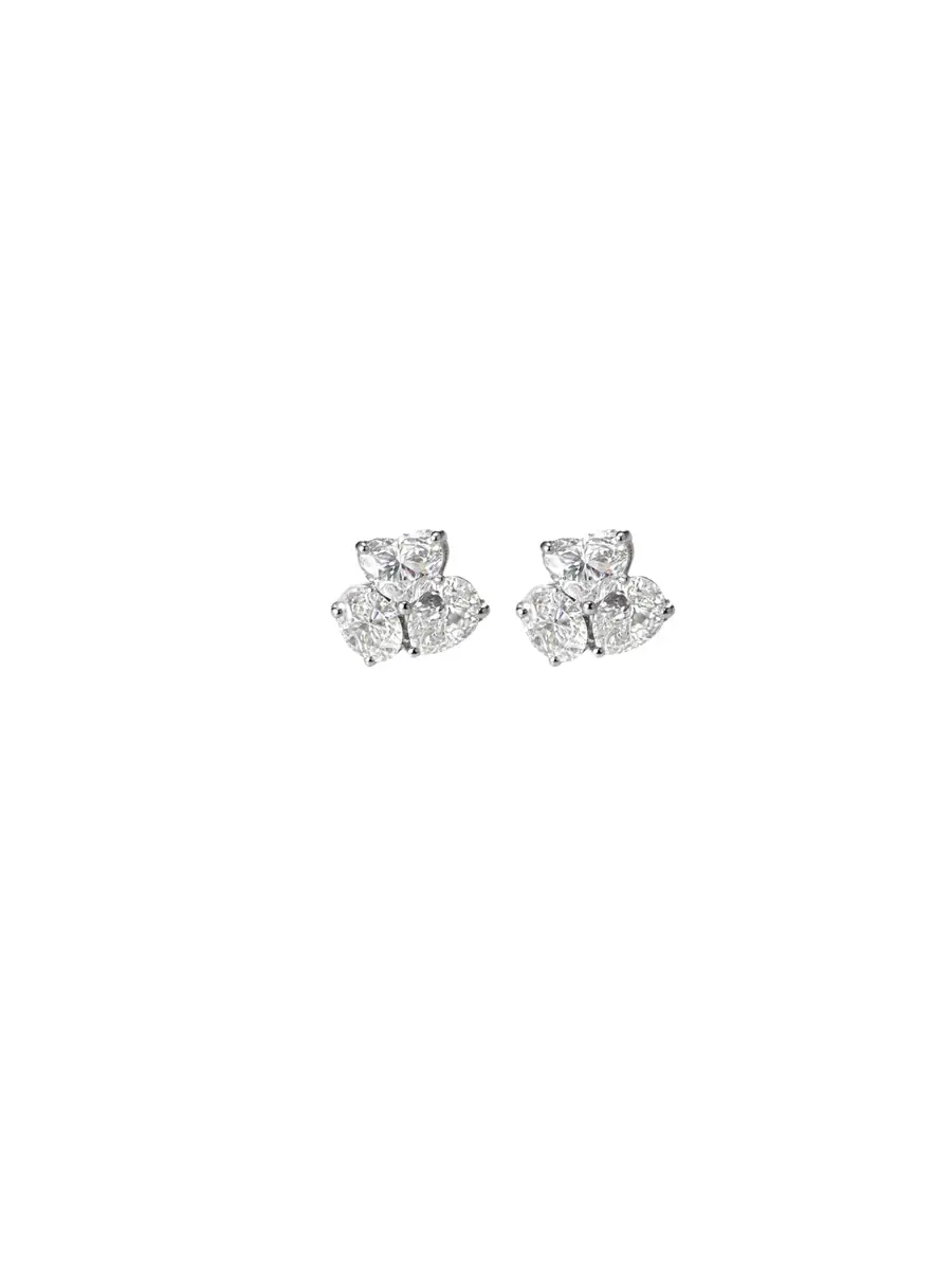Wish Fine Jewelry 2.32ct Diamond 18K Gold Multi Shaped Stud Earrings