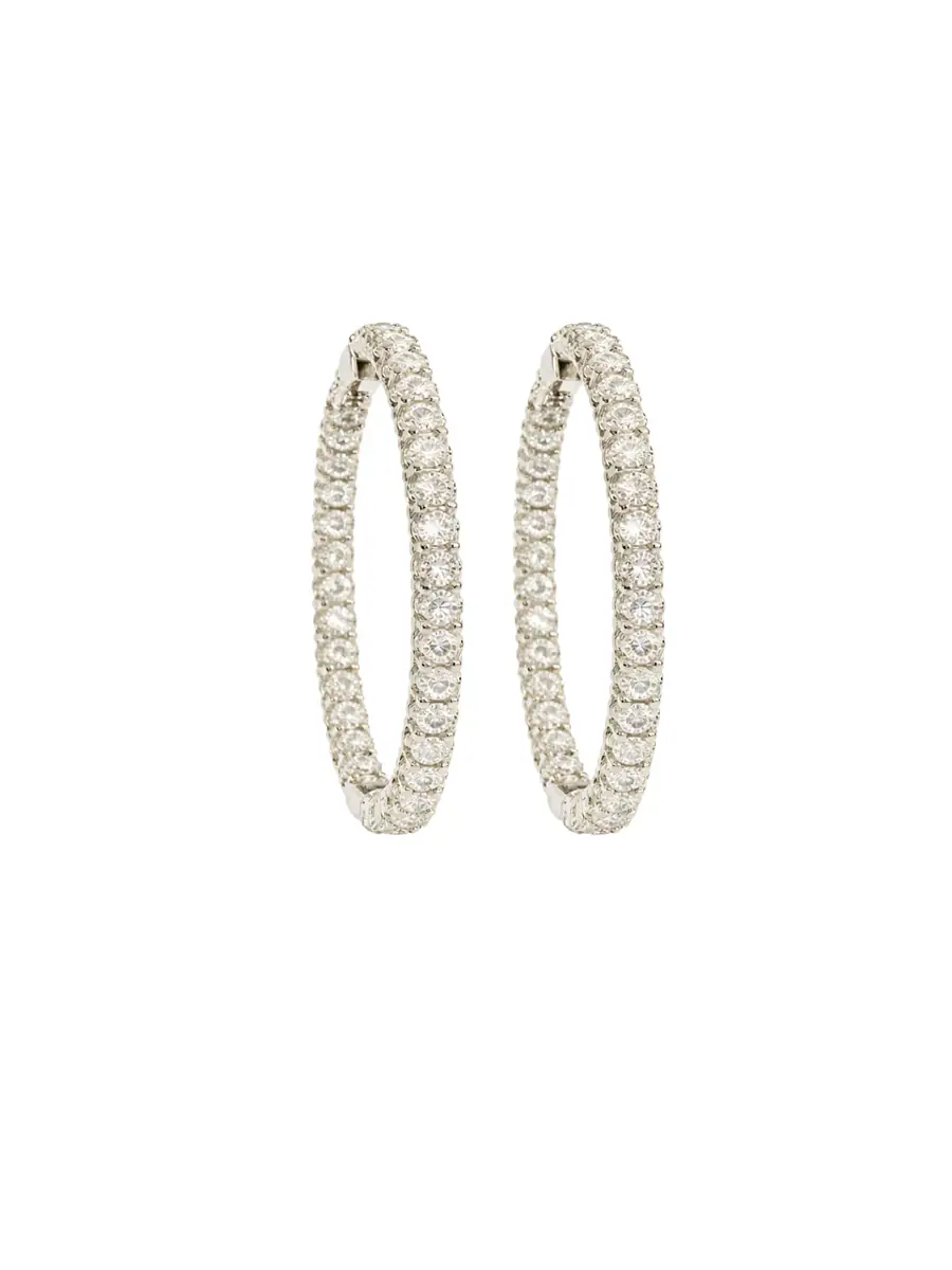 Wish Fine Jewelry 5.30ct Diamond 14K Gold Hoop Earrings