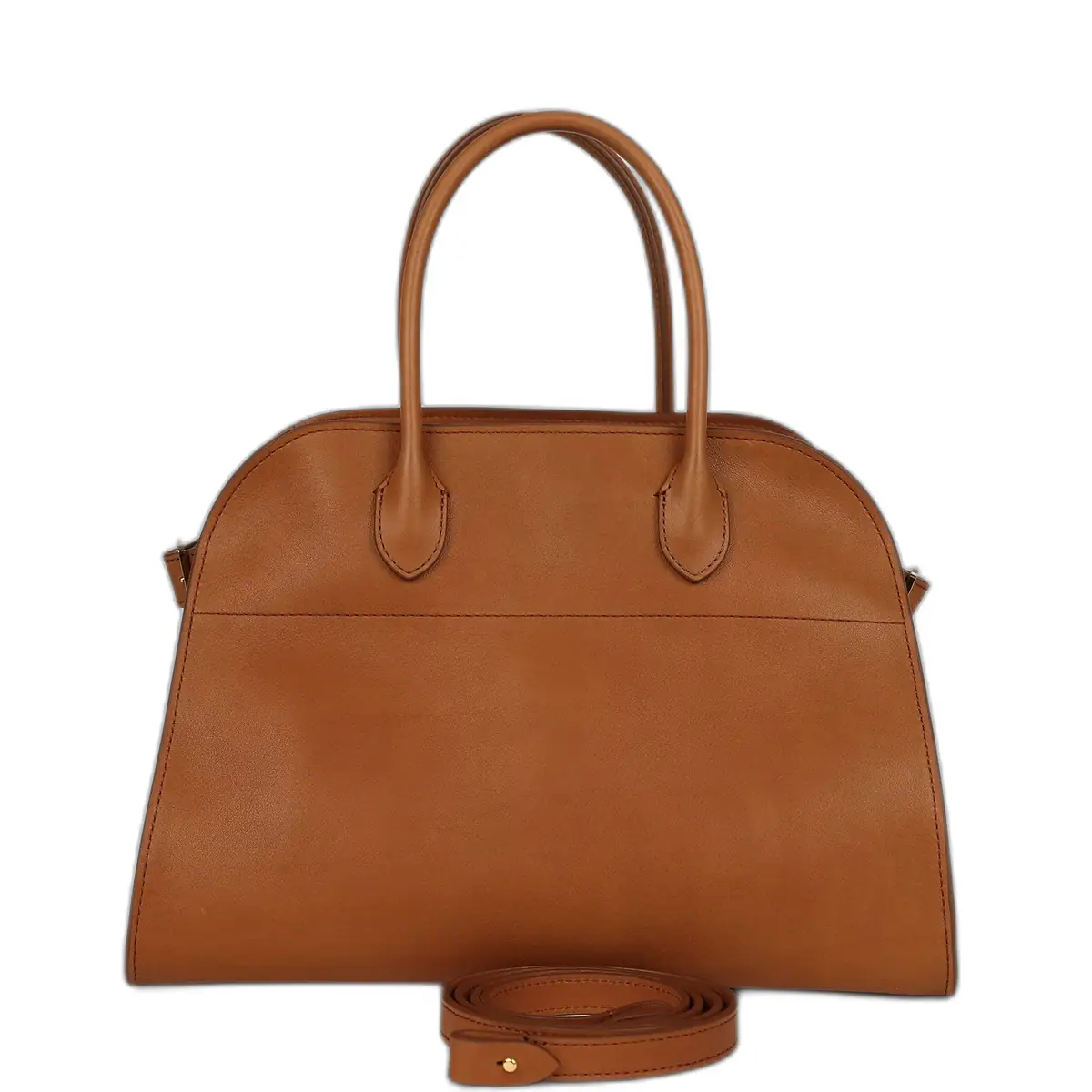 The Row The Row Soft Margaux 12 Bag Cuir Saddle Leather Gold Hardware