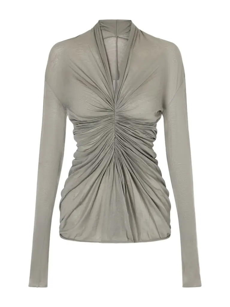 Rick Owens Ruched Cotton-jersey T-shirt