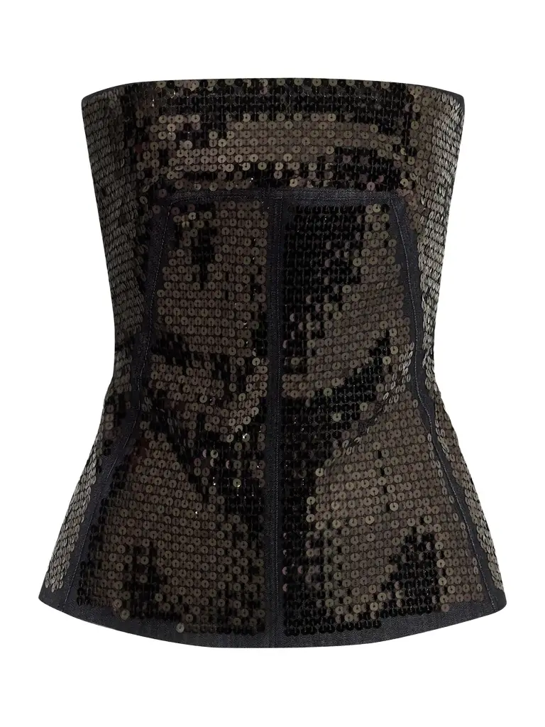 Rick Owens Sequined Denim Top