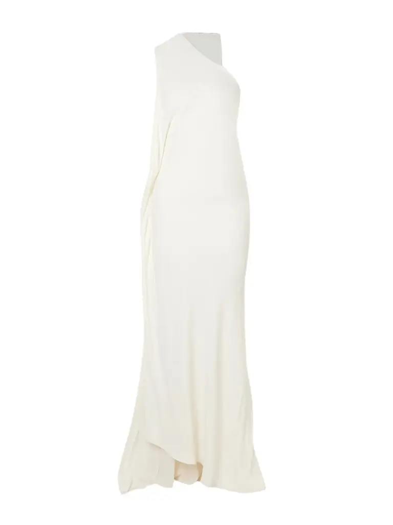 victoria beckham gathered open back satin maxi dress Victoria Beckham Gathered Open-Back Satin Maxi Dress in Black