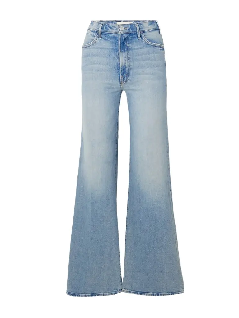 Mother The Hustler Roller Sneak High-rise Wide-leg Jeans