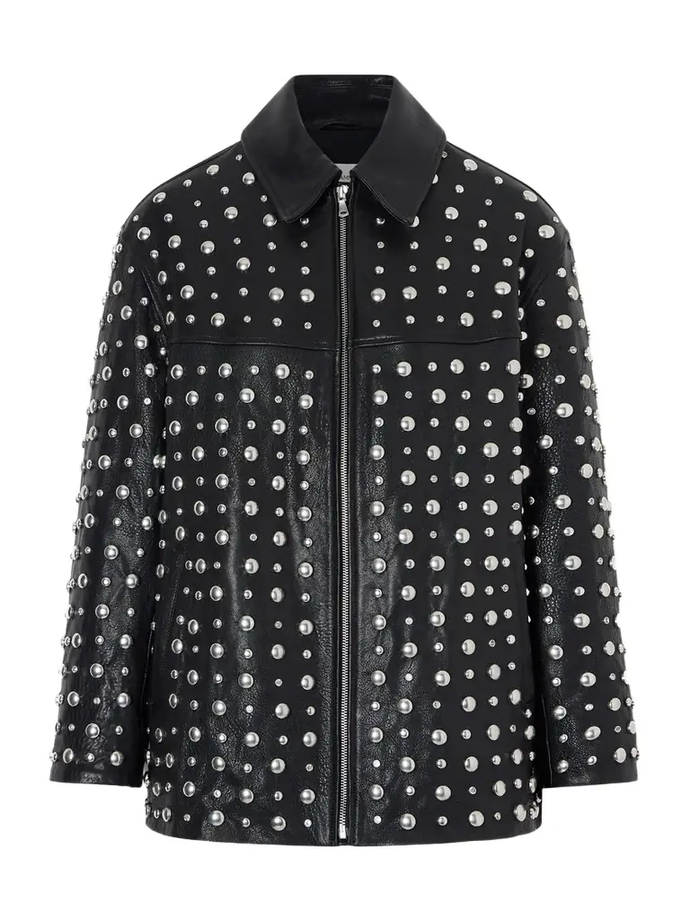 Nour Hammour Studded Leather Jacket