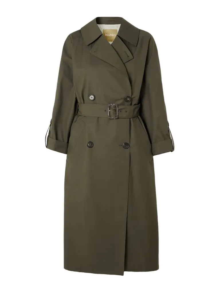 Max Mara Mtcarte Double-breasted Cotton-blend Gabardine Trench Coat