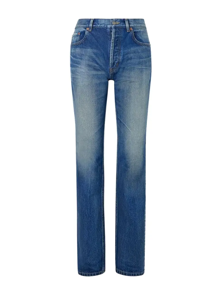 Saint Laurent Cropped High-rise Straight-leg Jeans