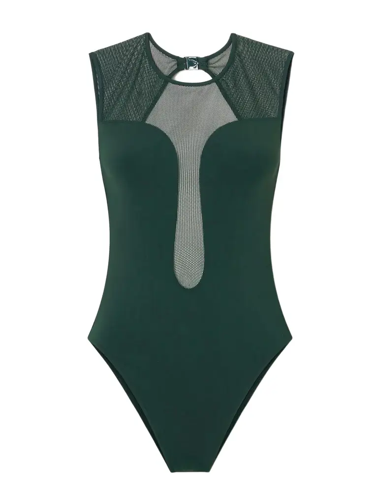 Eres Unique Open-back Mesh-trimmed Swimsuit
