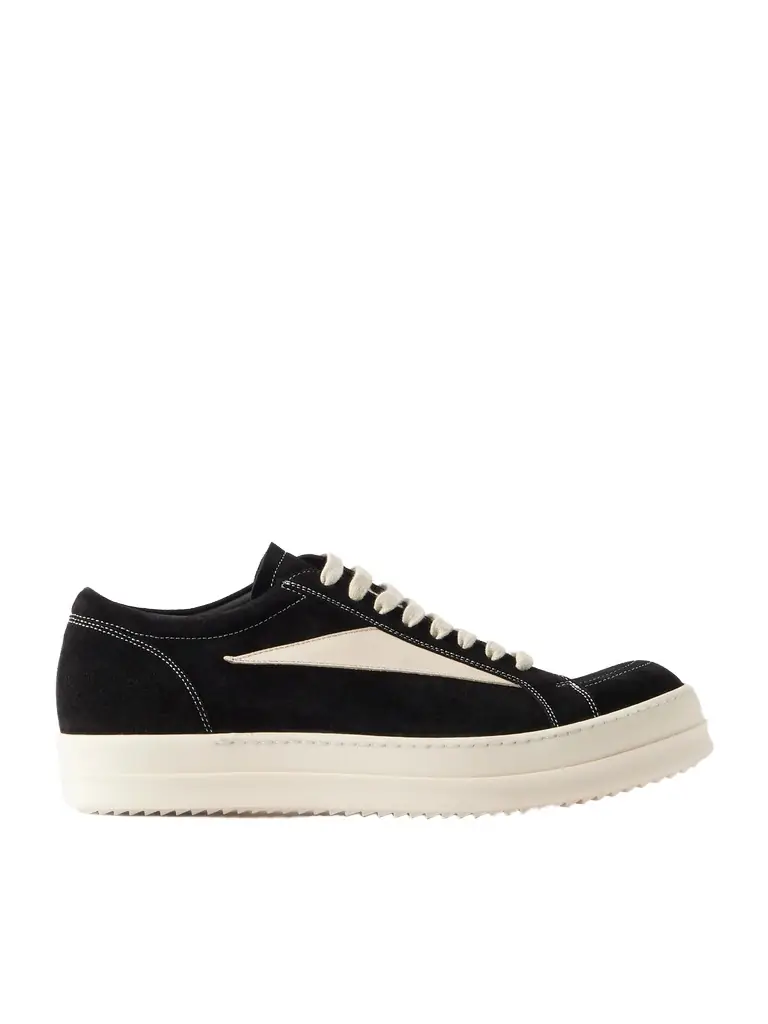 Rick Owens Vintage Full-Grain Leather-Trimmed Suede Sneakers - Men