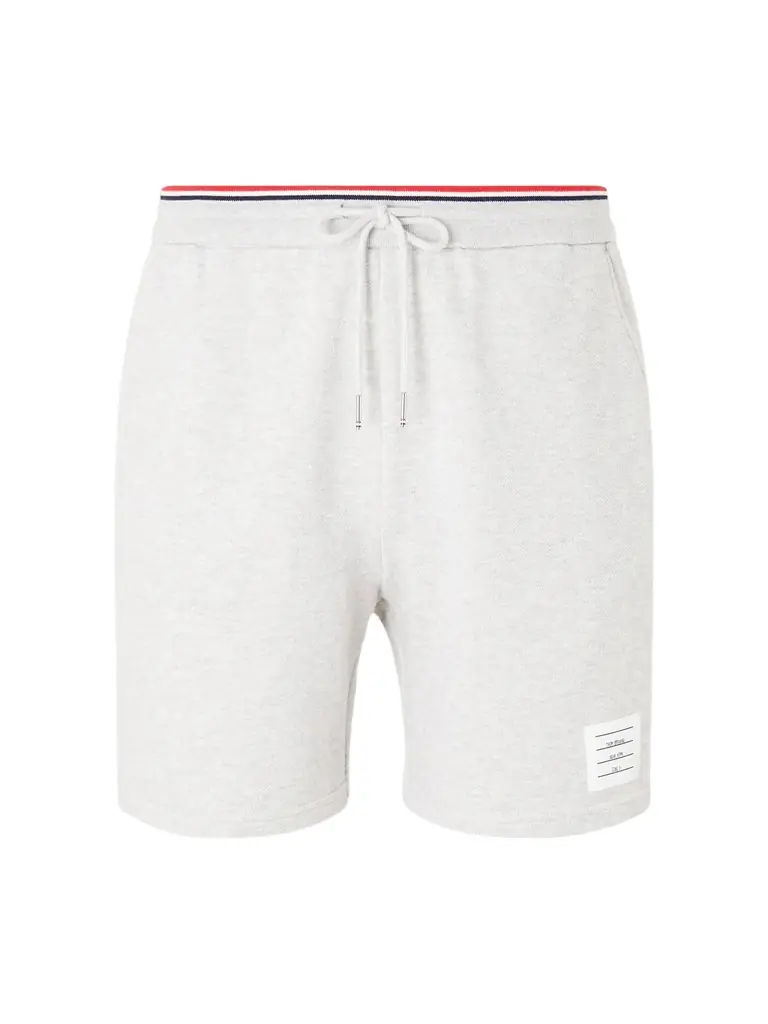 Thom Browne Straight-Leg Logo-Appliquéd Striped Cotton-Piqué Drawstring Shorts - Men