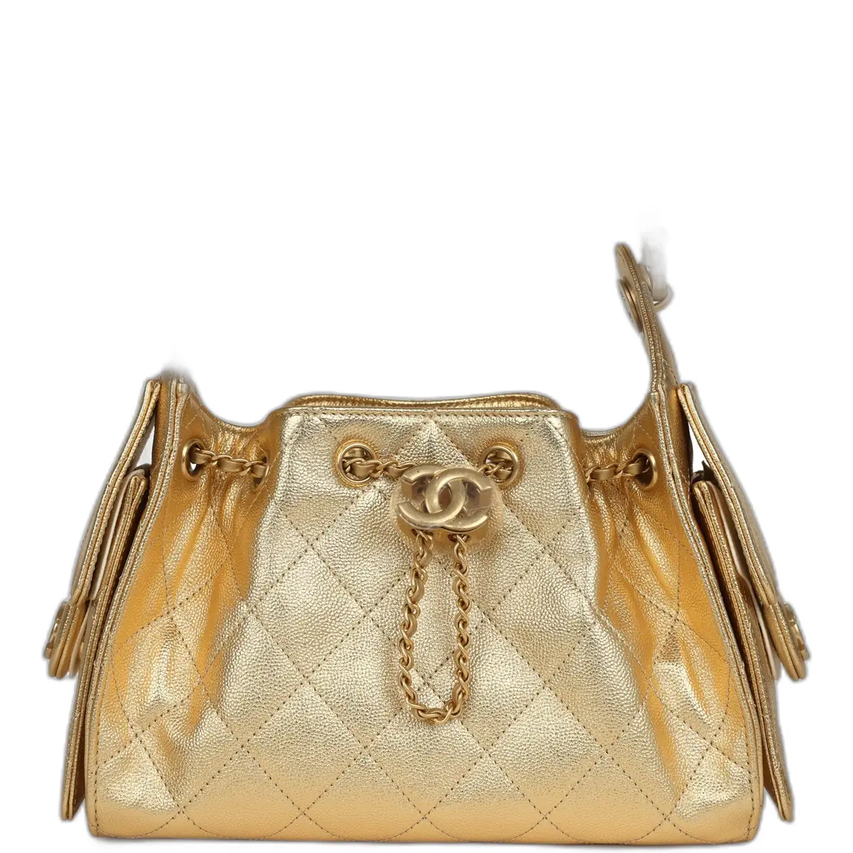 Chanel Chanel Mini 25 Hobo Bag Metallic Gold Caviar Caviar Antique Gold Hardware