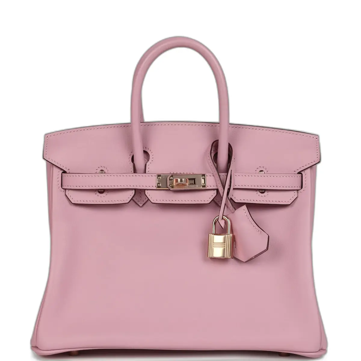 hermes Hermes Birkin 25 Mauve Sylvestre Swift Rose Gold Hardware