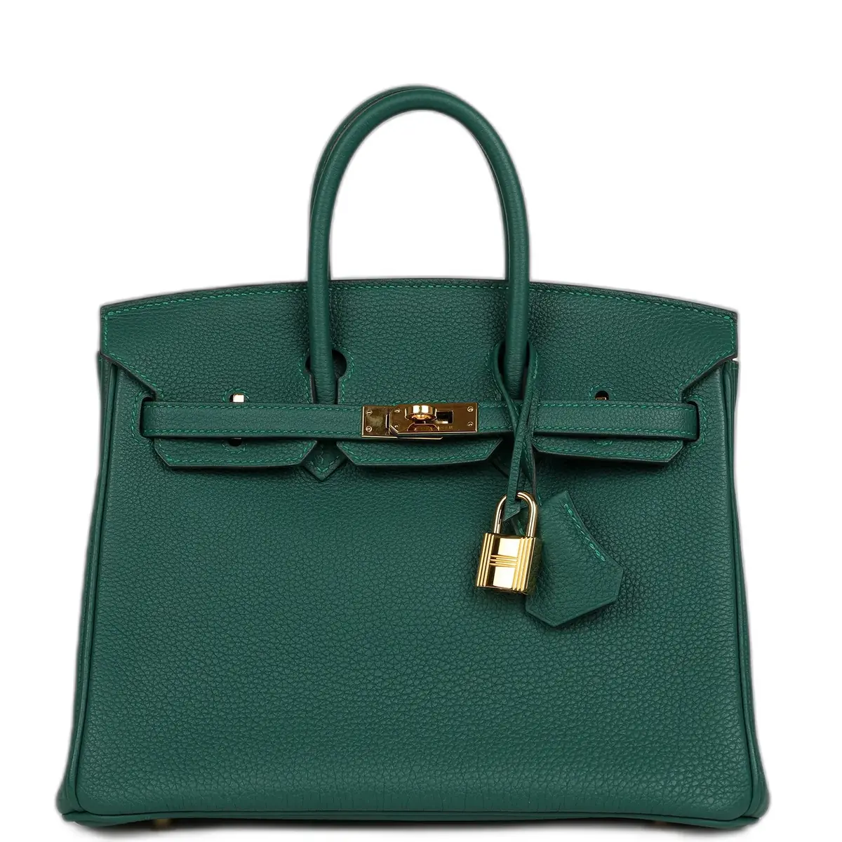 hermes Pre-owned Hermes Birkin 25 Malachite Togo Gold Hardware