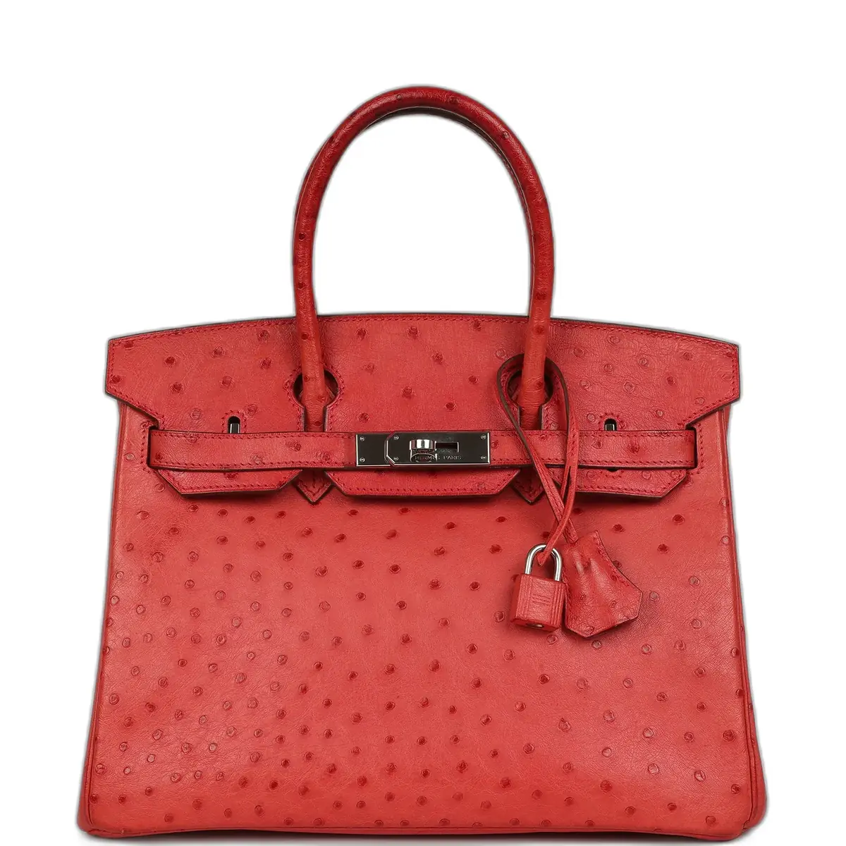 hermes Pre-owned Hermes Birkin 30 Bougainvillea Ostrich Palladium Hardware