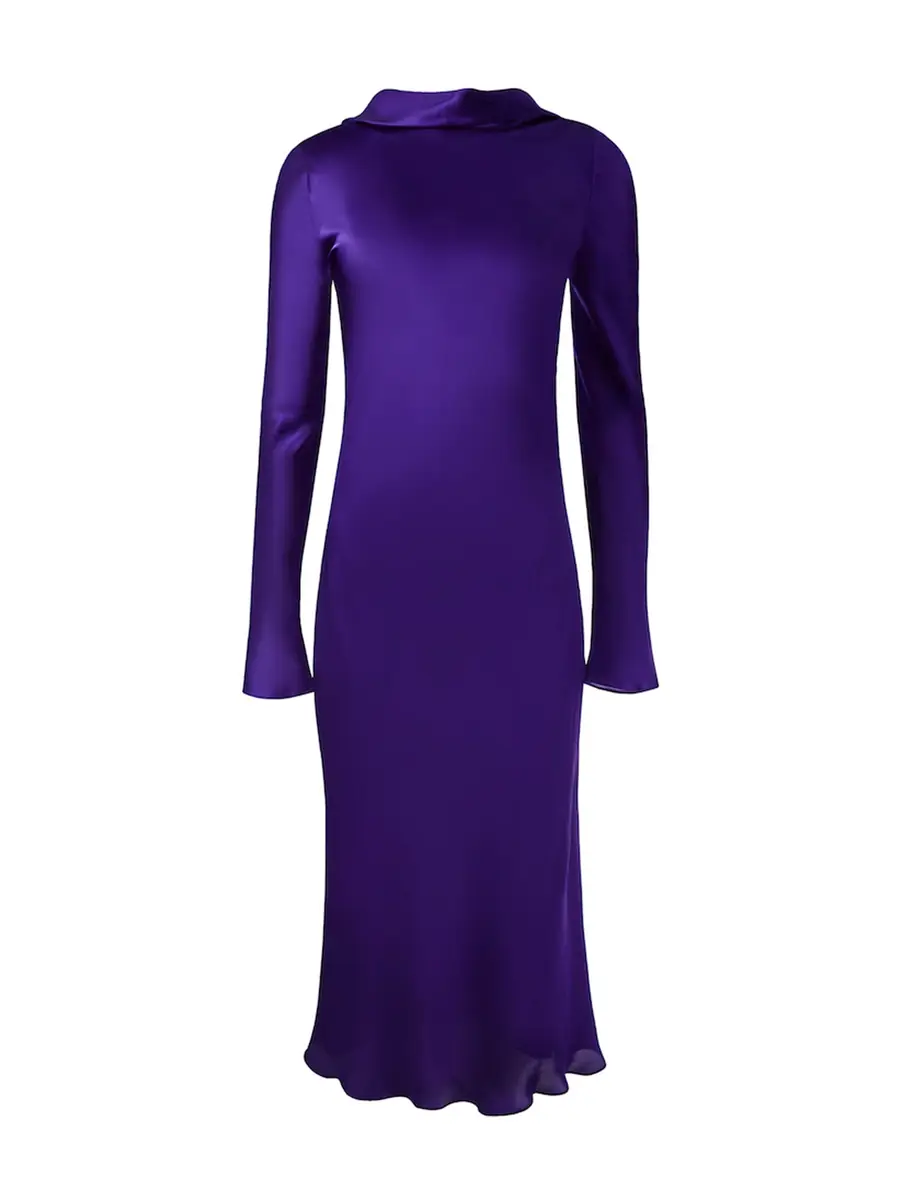 ALEJANDRA ALONSO ROJAS Cowl Back Satin Midi Dress