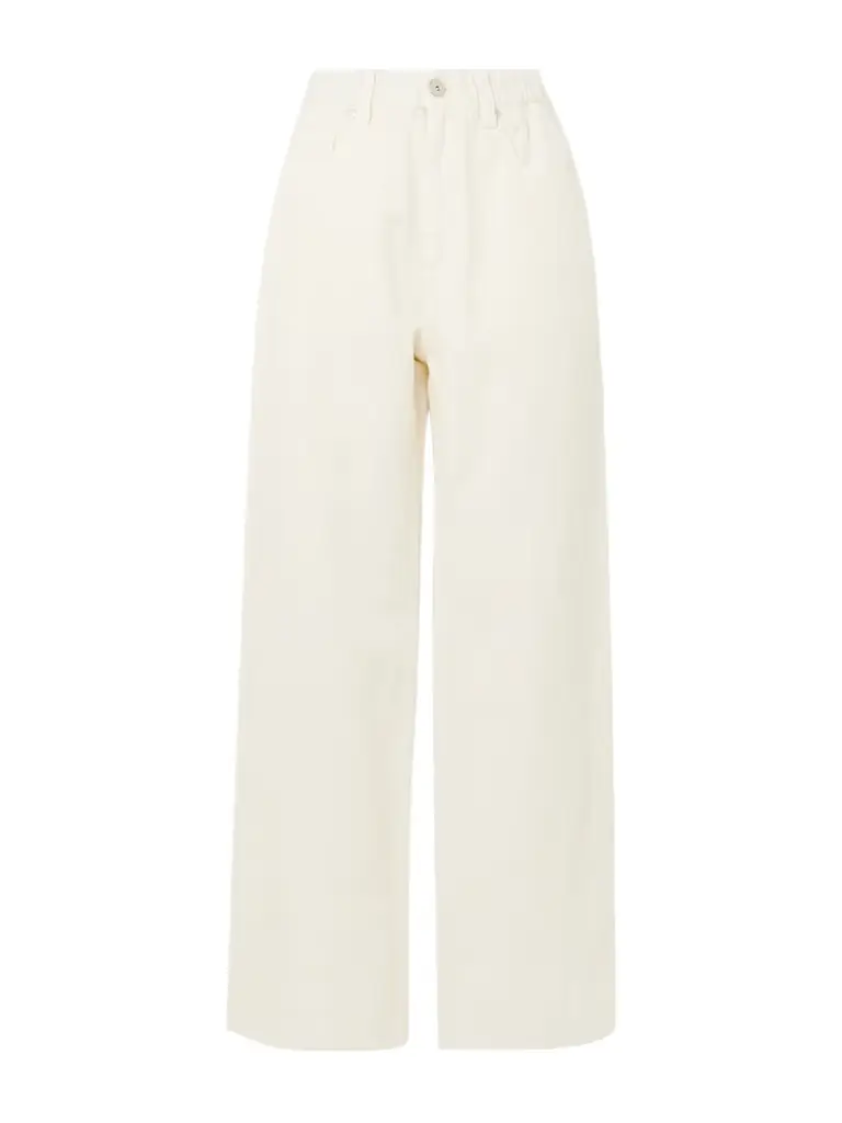 Brunello Cucinelli Bead-embellished Cotton And Linen-blend Wide-leg Pants