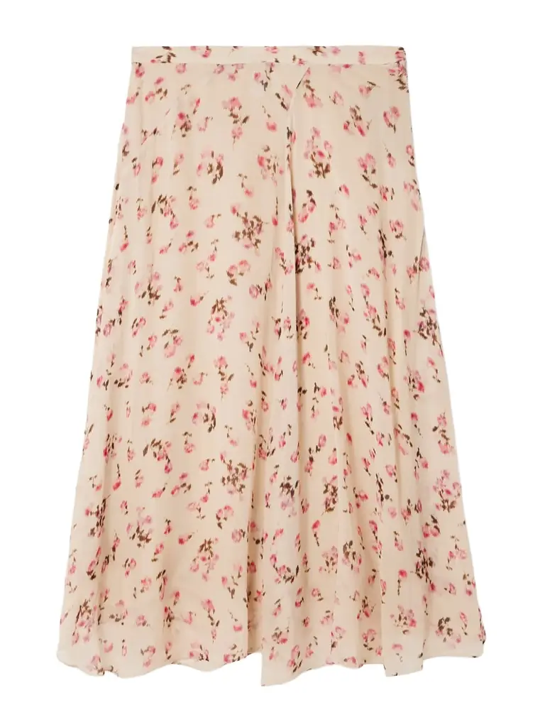 Marant Étoile Lycia Asymmetric Floral-print Crepe De Chine Midi Skirt