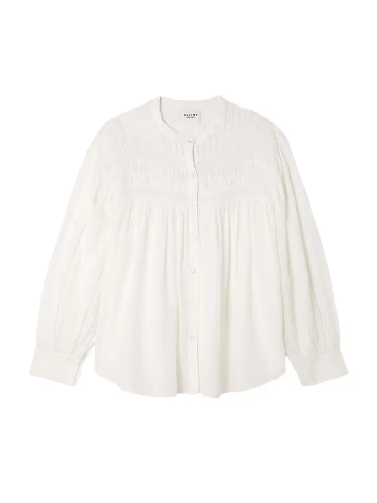 Marant Étoile Plalia Pintucked Cotton-blend Voile Shirt