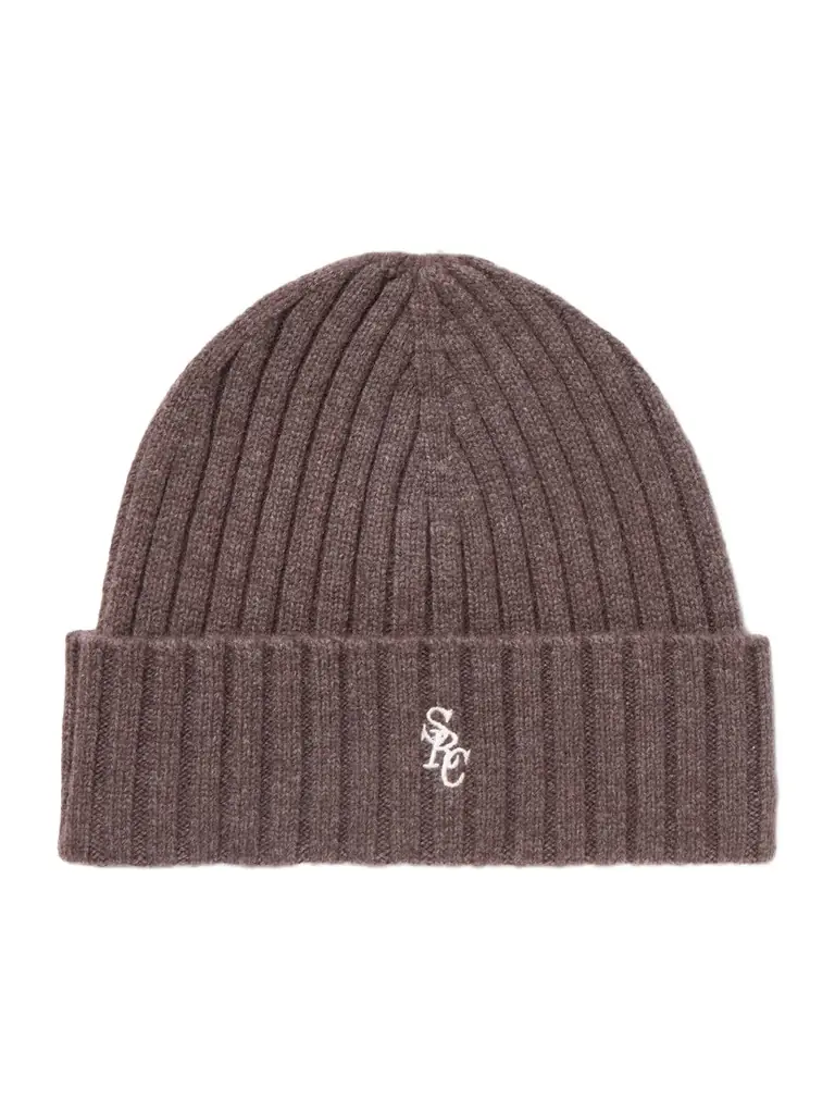Sporty & Rich Embroidered Ribbed Cashmere And Wool-blend Beanie