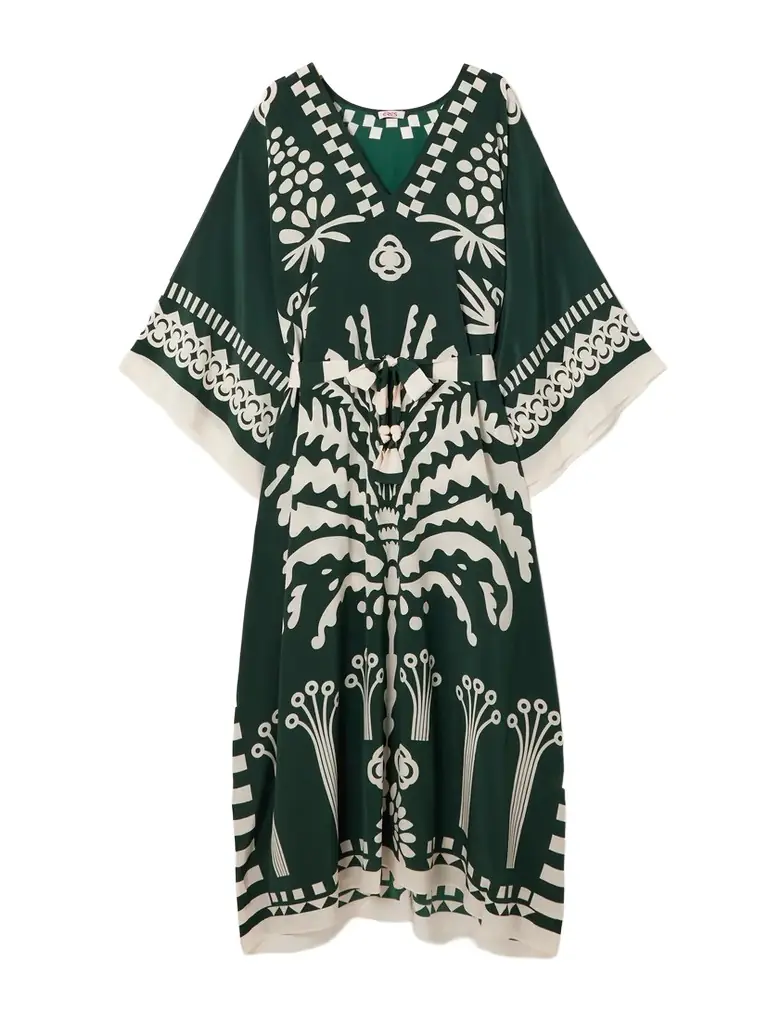 Eres Holi Belted Printed Silk Crepe De Chine Cover-up