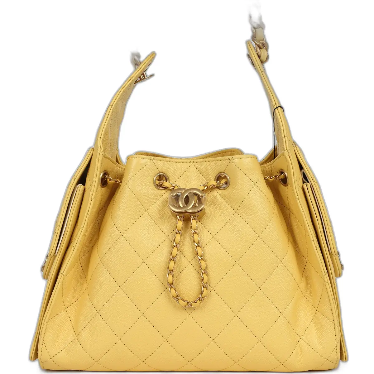 Chanel Chanel Small 25 Hobo Bag Yellow Caviar Antique Gold Hardware