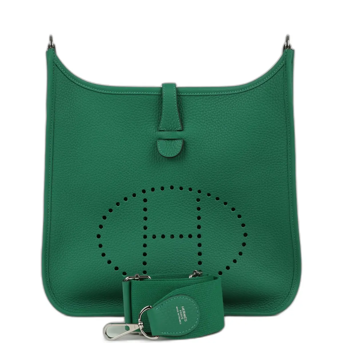 hermes Hermes Evelyne III PM Vert Vertigo Clemence Palladium Hardware