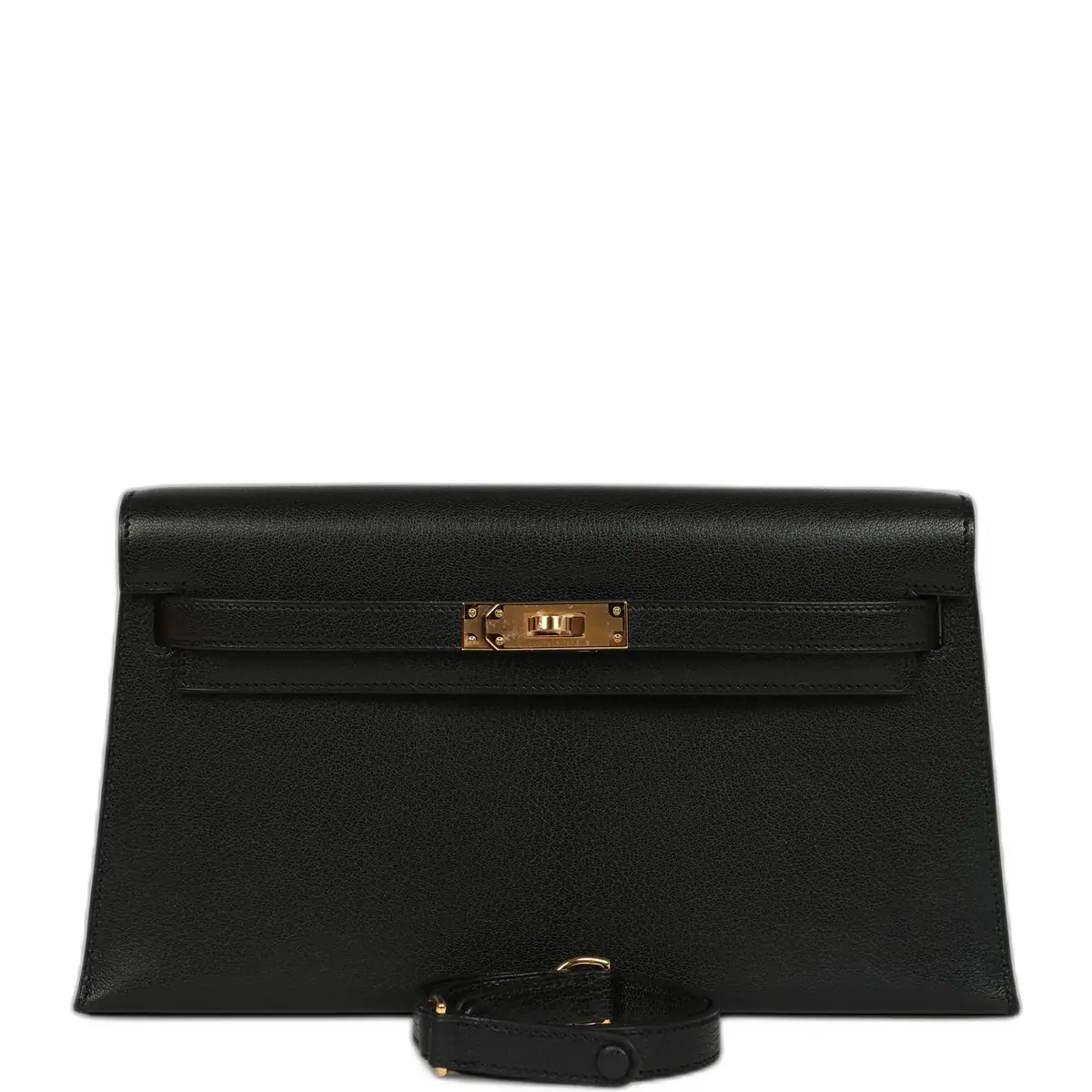 hermes Hermes Kelly Elan Black Chevre Chamkila Gold Hardware