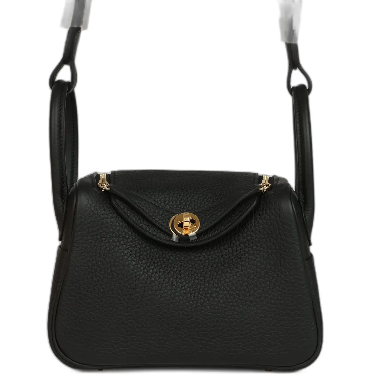 hermes Hermes Mini Lindy II Black Clemence Gold Hardware