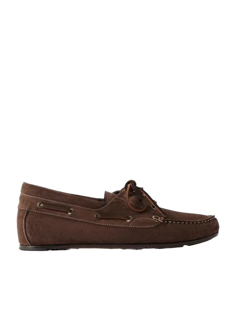 Manolo Blahnik Marino Suede Boat Shoes - Men