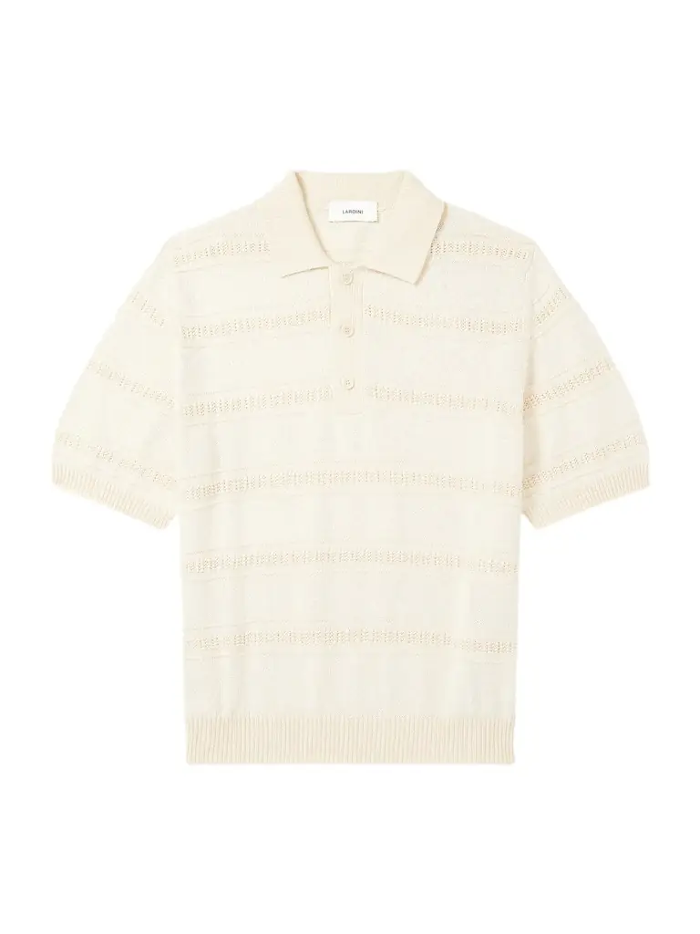Lardini Striped Organic and Recycled-Cotton Polo Shirt - Men
