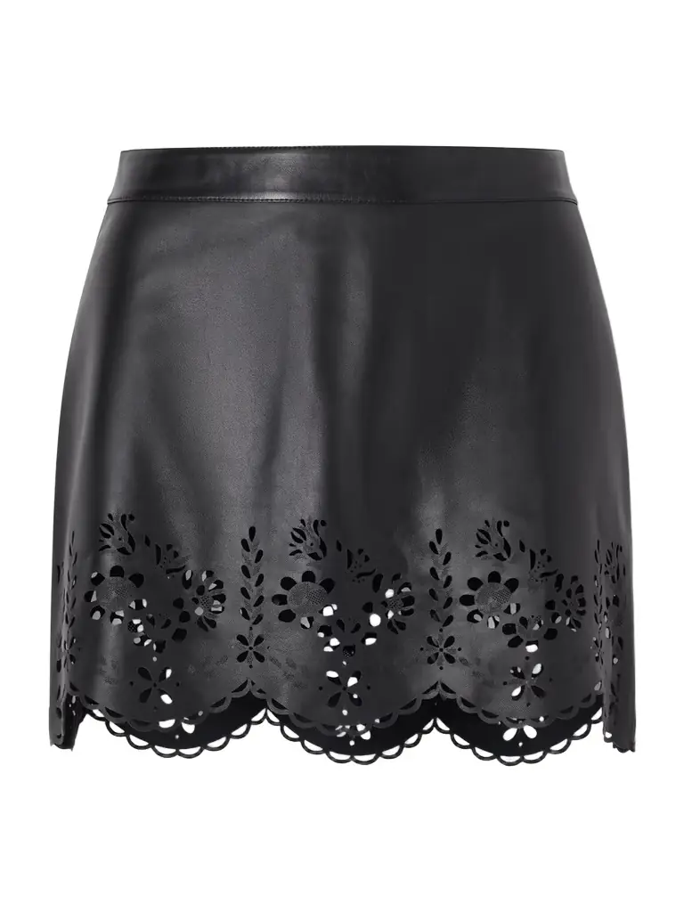 Isabel Marant Natea Laser-cut Leather Mini Skirt