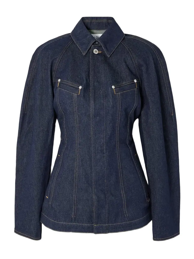 Jean Paul Gaultier Paneled Topstitched Denim Jacket