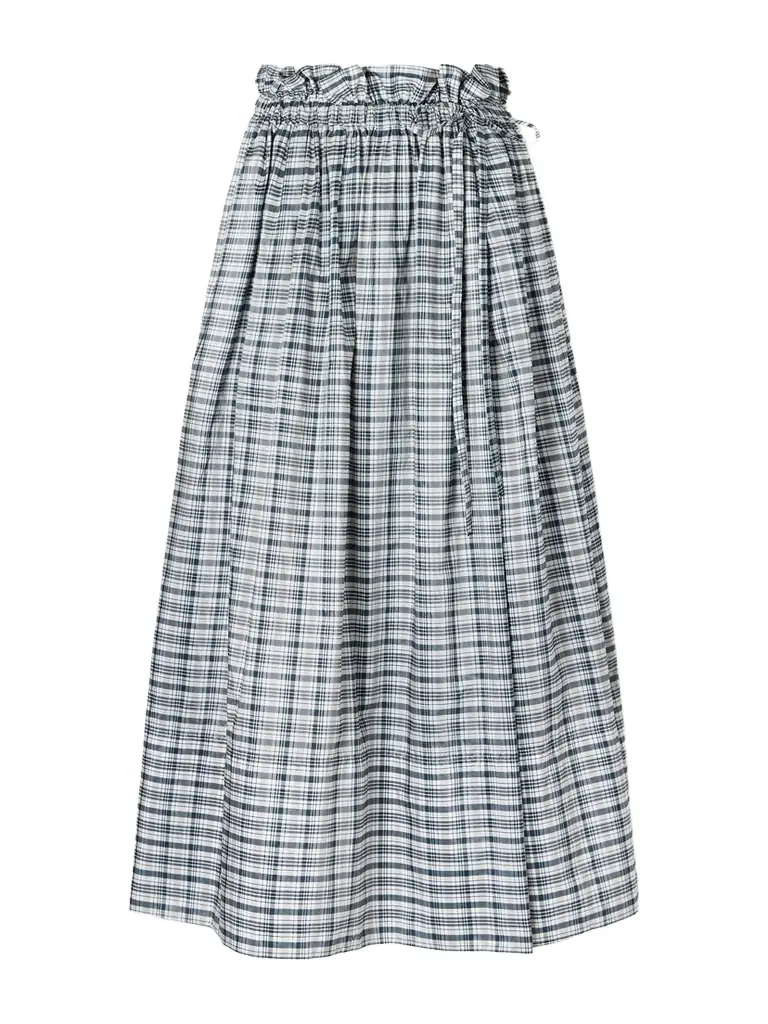 Jil Sander Checked Silk-blend Midi Skirt