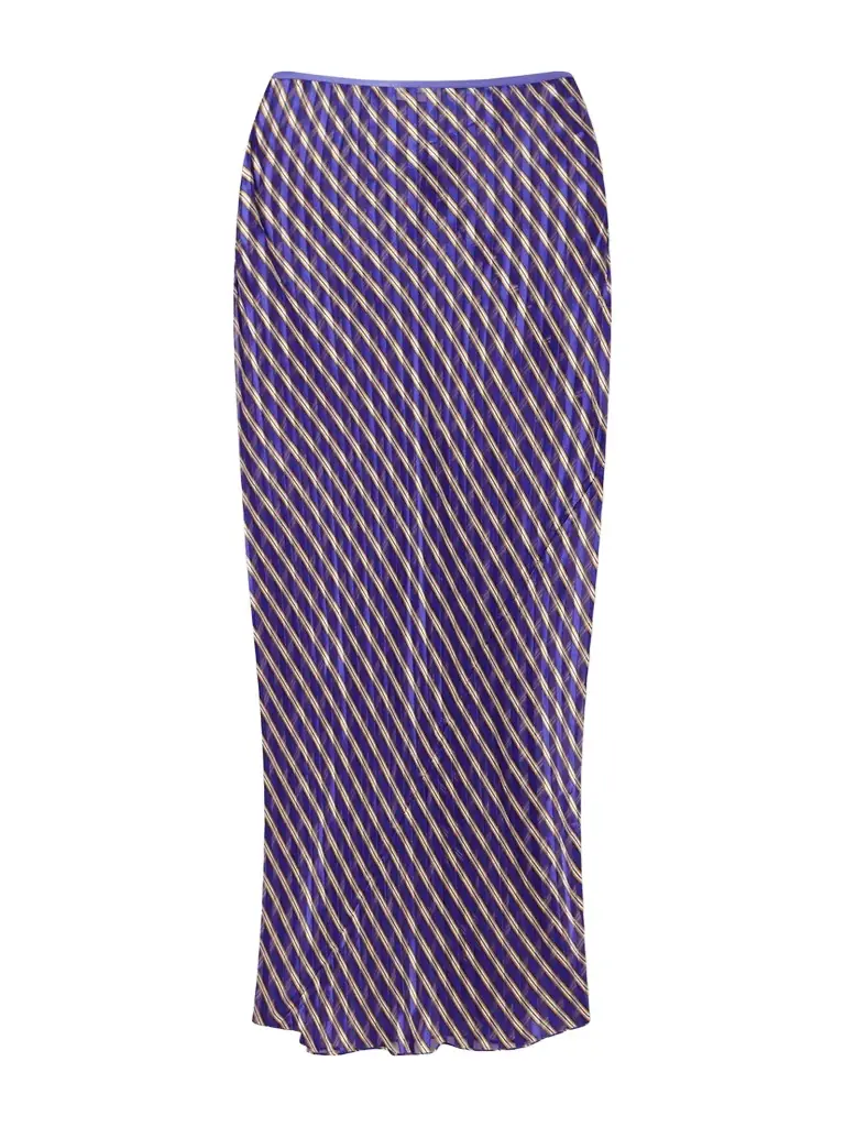 Dries Van Noten Striped Devoré-satin Midi Skirt