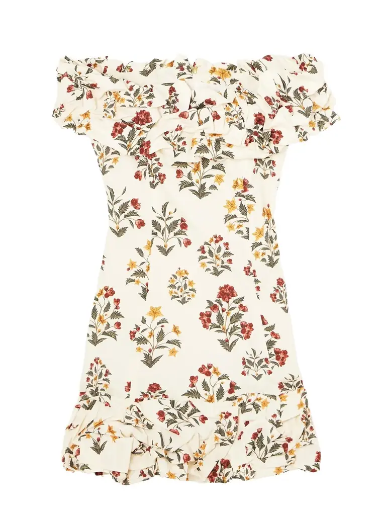 Agua by Agua Bendita Jardín Andes Ruffled Floral-print Cotton-poplin Mini Dress