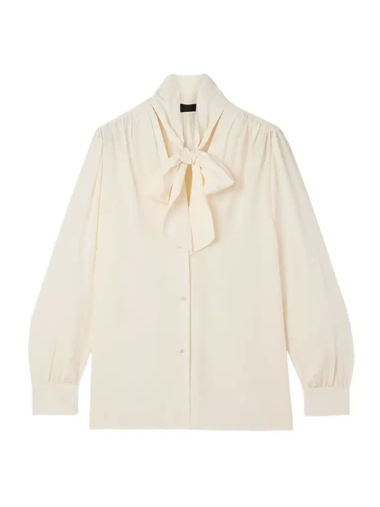 Nili Lotan Colt Pussy-bow Silk Crepe De Chine Blouse
