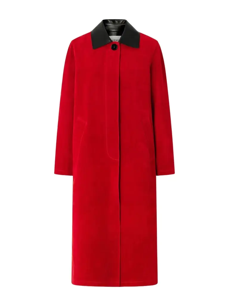 Givenchy Leather-trimmed Suede Coat