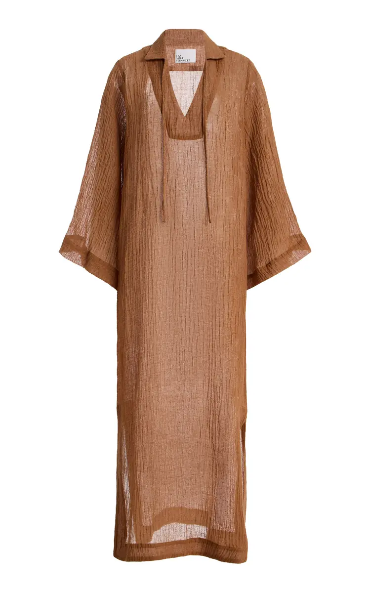 Lisa Marie Fernandez Linen-Blend Gauze Tunic Caftan