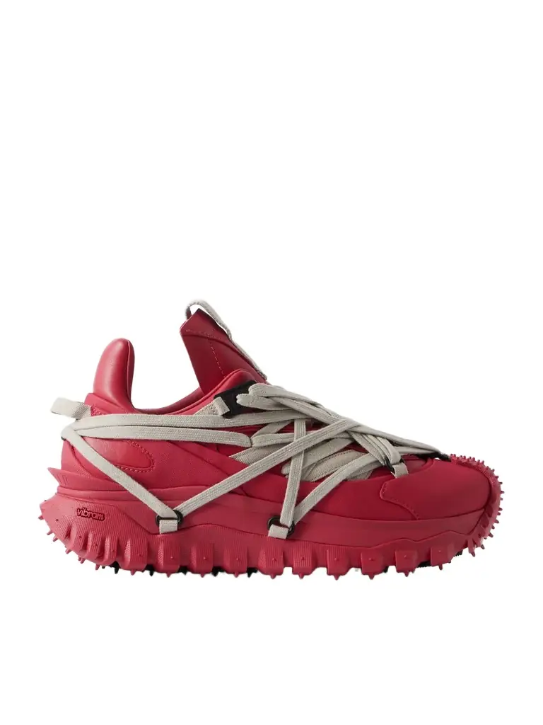 Rick Owens + Moncler Trailgrip Megalace® Leather And Rubber Sneakers