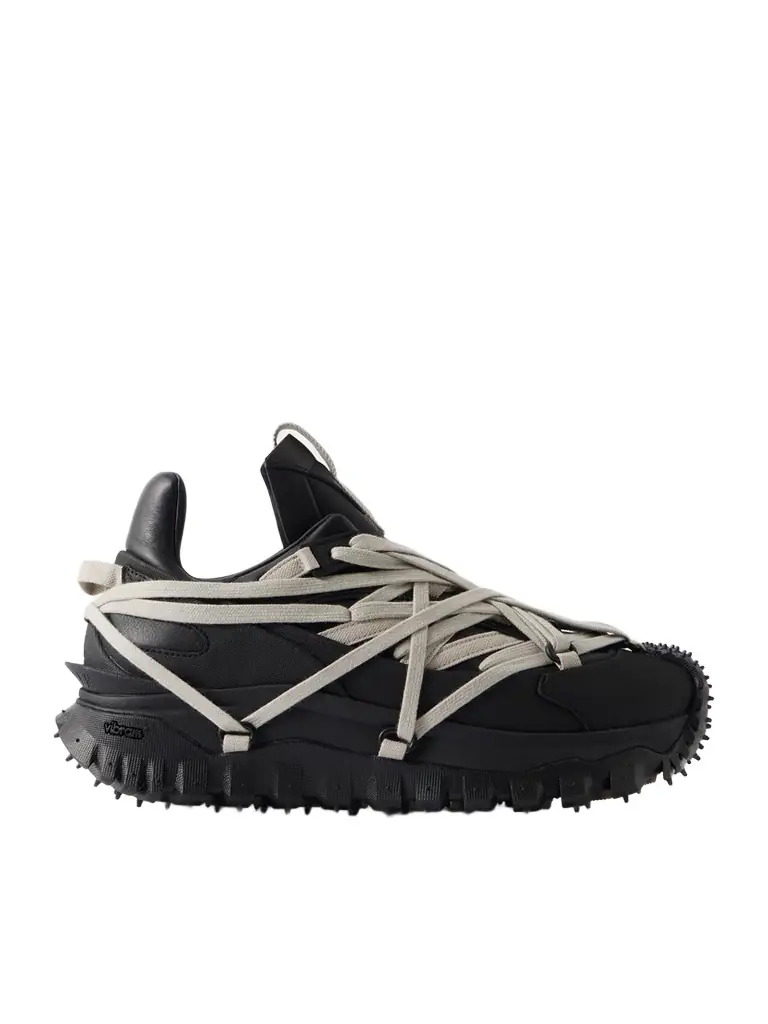 Rick Owens + Moncler Trailgrip Megalace® Leather And Rubber Sneakers