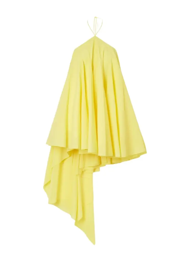 Jacquemus Courte Asymmetric Cotton-blend Crepon Halterneck Dress