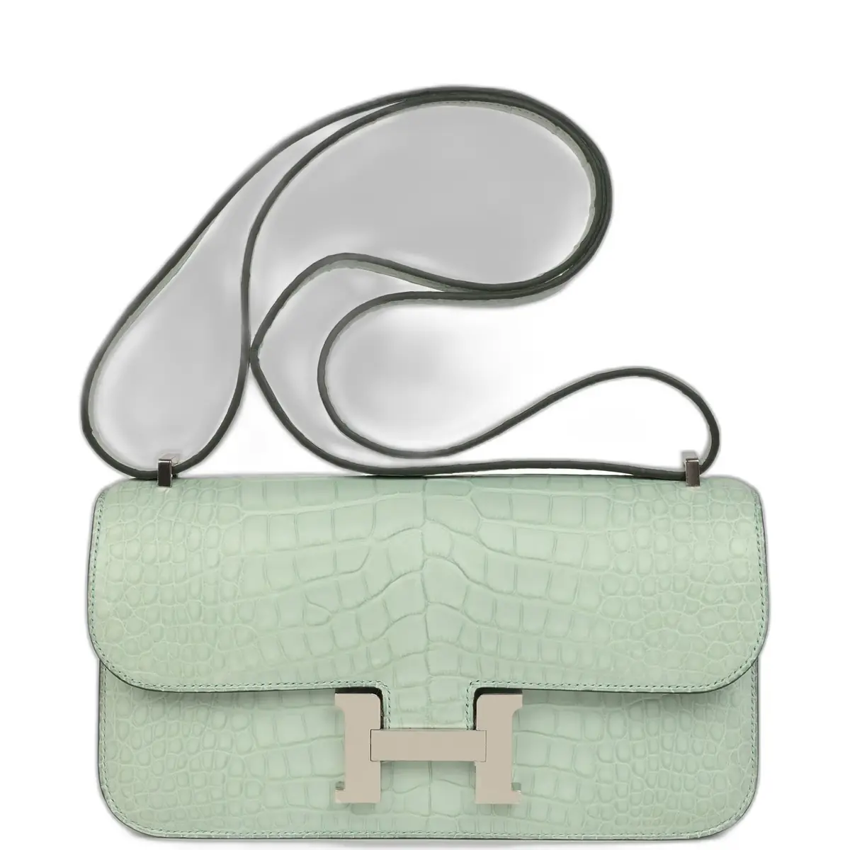 hermes Hermes Constance Elan Vert D'Eau Matte Alligator Palladium Hardware