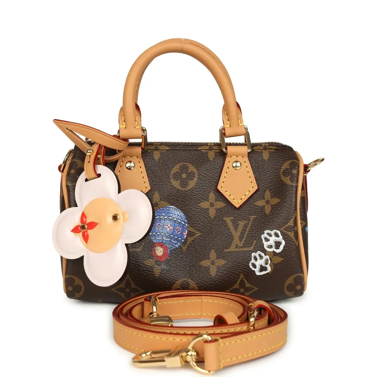 Louis Vuitton Louis Vuitton "Vivienne" Nano Speedy Bag Brown Monogram Snowy Pearl Gold Hardware