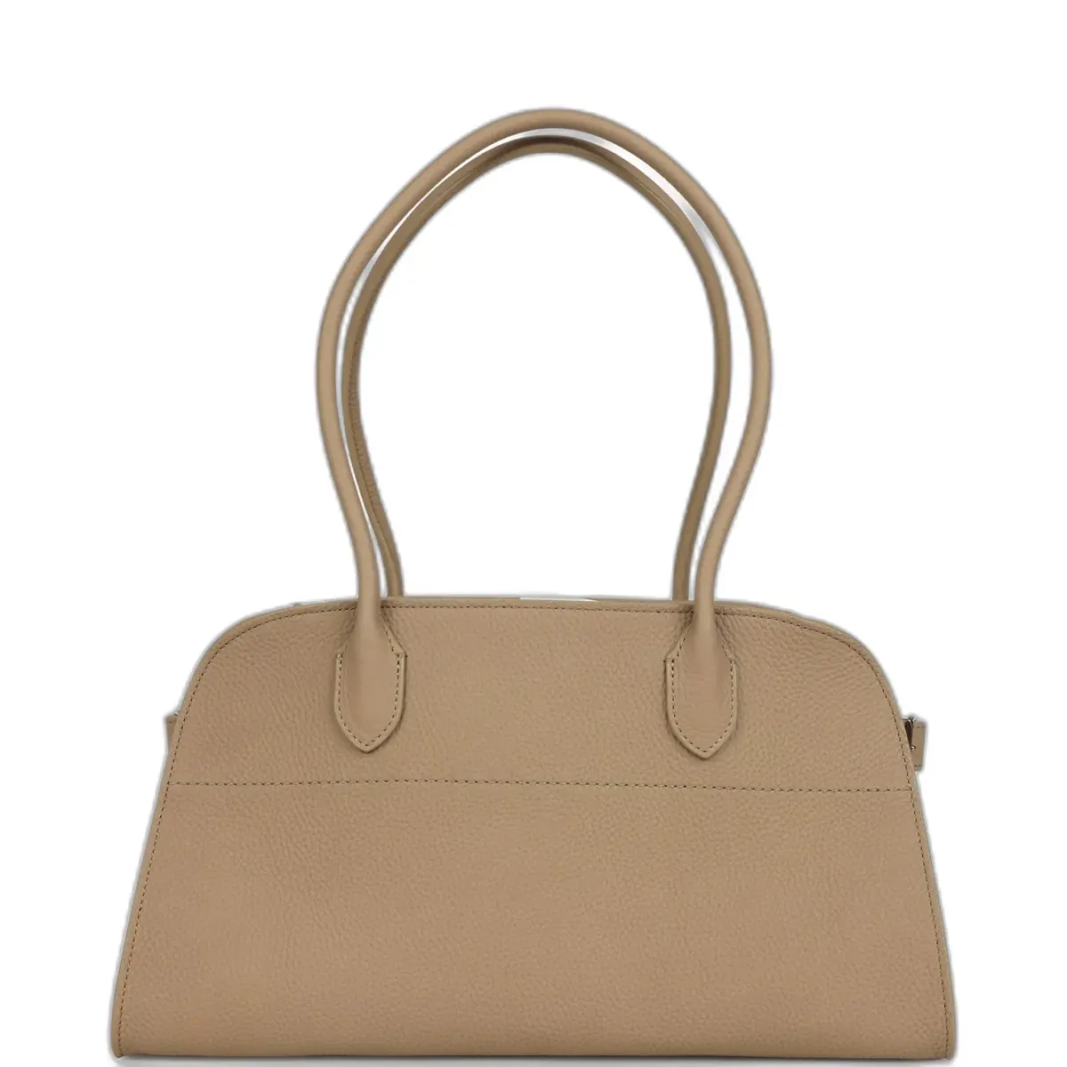 The Row The Row Margaux Shoulder 12 Bag Dark Taupe Calfskin Silver Hardware