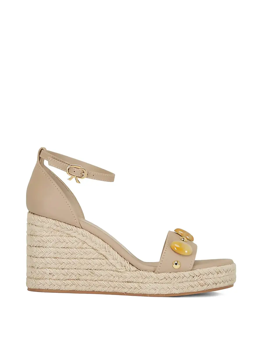 Gianvito Rossi Embellished Espadrille Wedge Sandals